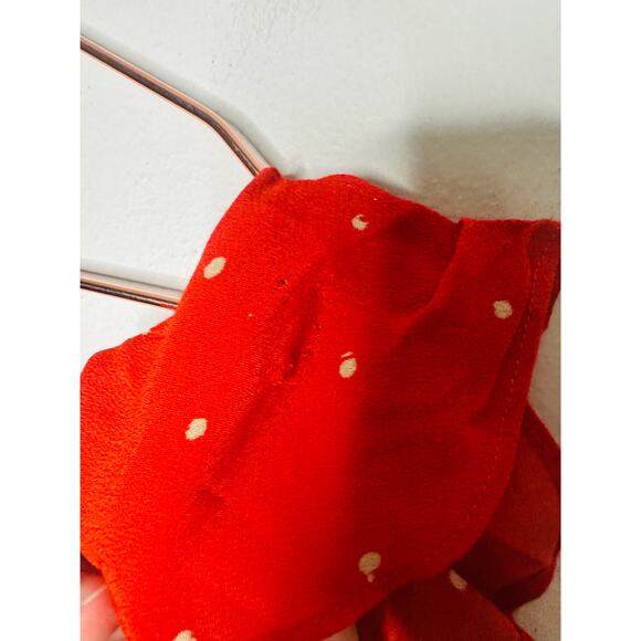 JASON WU COLLECTIVE Red Polka Dot Flutter Sleeve V-Neck Midi Dress Size 2 - Picture 8 of 15